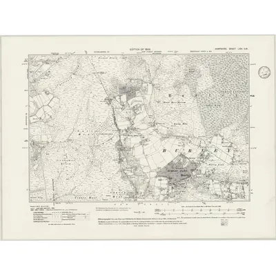 1907 Map of Hampshire & Isle of Wight LXXI.SW, 1945 Print