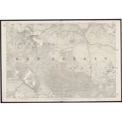 1869 Map of Hampshire & Isle of Wight LXXII, 1871 Print