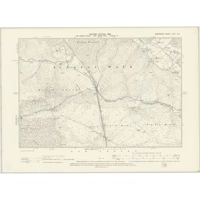 1896 Map of Hampshire & Isle of Wight LXXII.NE, 1898 Print