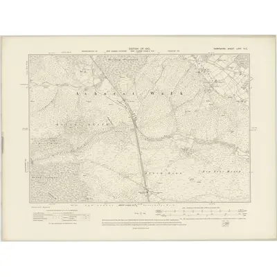 1907 Map of Hampshire & Isle of Wight LXXII.NE, 1910 Print