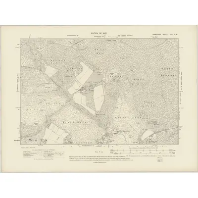 1907 Map of Hampshire & Isle of Wight LXXII.SW, 1910 Print