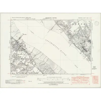 1938 Map of Hampshire & Isle of Wight LXXIII.NE, 1947 Print