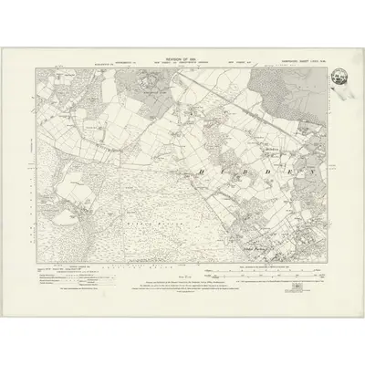 1931 Map of Hampshire & Isle of Wight LXXIII.NW, 1933 Print
