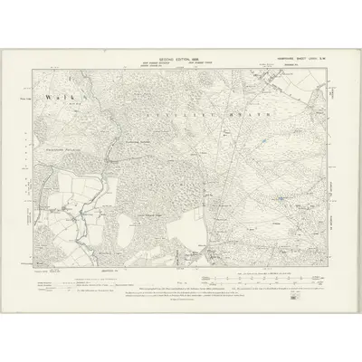 1895 Map of Hampshire & Isle of Wight LXXIII.SW, 1898 Print