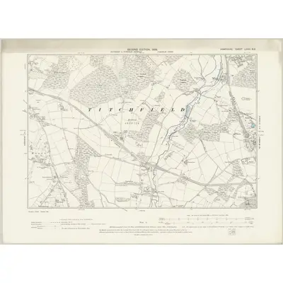 1895 Map of Hampshire & Isle of Wight LXXIV.NE, 1898 Print