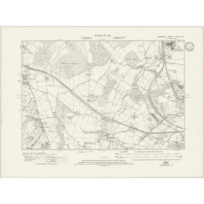 1931 Map of Hampshire & Isle of Wight LXXIV.NE, 1933 Print