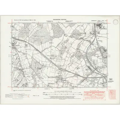 1938 Map of Hampshire & Isle of Wight LXXIV.NE, 1947 Print