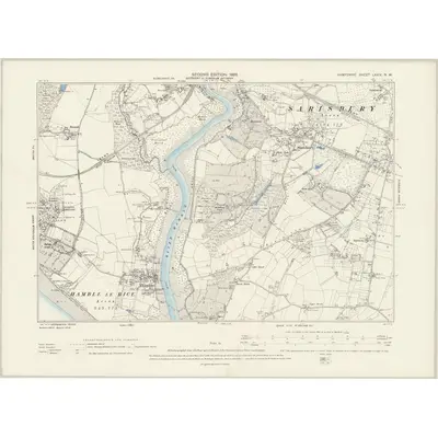 1895 Map of Hampshire & Isle of Wight LXXIV.NW, 1898 Print