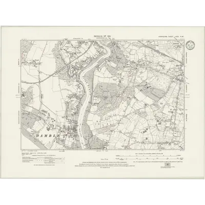 1931 Map of Hampshire & Isle of Wight LXXIV.NW, 1933 Print