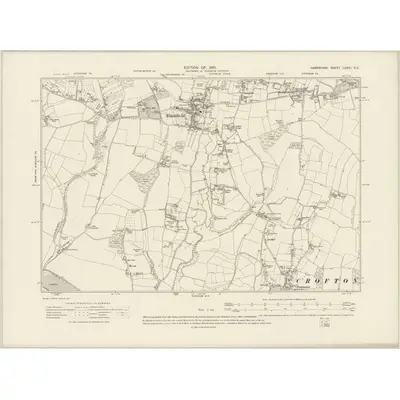 1907 Map of Hampshire & Isle of Wight LXXIV.SE, 1910 Print