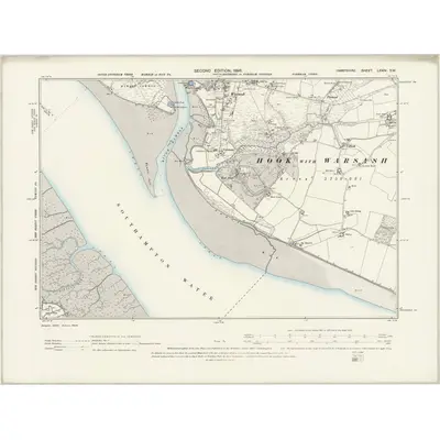 1895 Map of Hampshire & Isle of Wight LXXIV.SW, 1898 Print