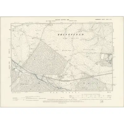 1896 Map of Hampshire & Isle of Wight LXXIX.NE, 1898 Print
