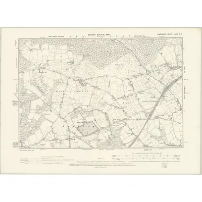 1896 Map of Hampshire & Isle of Wight LXXIX.SE, 1898 Print