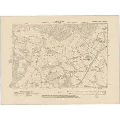 1907 Map of Hampshire & Isle of Wight LXXIX.SE, 1910 Print