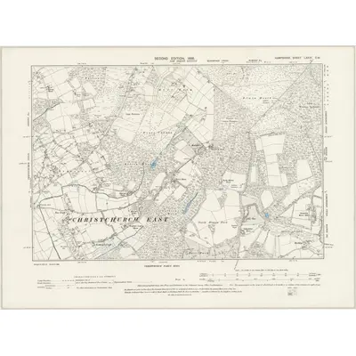 1896 Map of Hampshire & Isle of Wight LXXIX.SW, 1898 Print