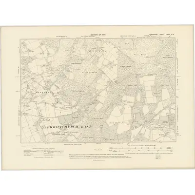 1907 Map of Hampshire & Isle of Wight LXXIX.SW, 1909 Print