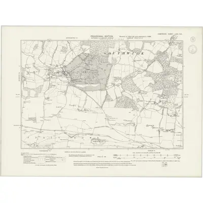 1938 Map of Hampshire & Isle of Wight LXXV.NE, 1943 Print