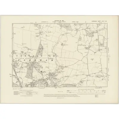 1908 Map of Hampshire & Isle of Wight LXXV.NW, 1910 Print