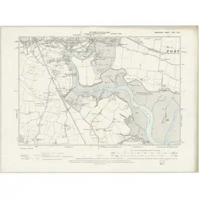 1895 Map of Hampshire & Isle of Wight LXXV.SW, 1898 Print
