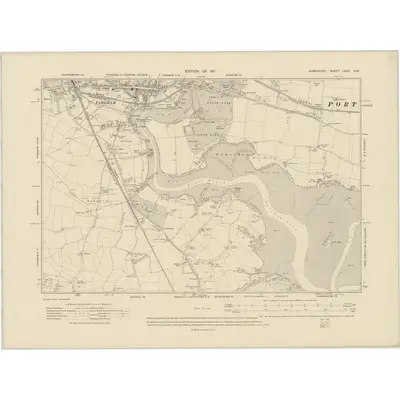 1907 Map of Hampshire & Isle of Wight LXXV.SW, 1911 Print