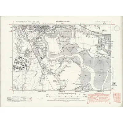 1938 Map of Hampshire & Isle of Wight LXXV.SW, 1947 Print