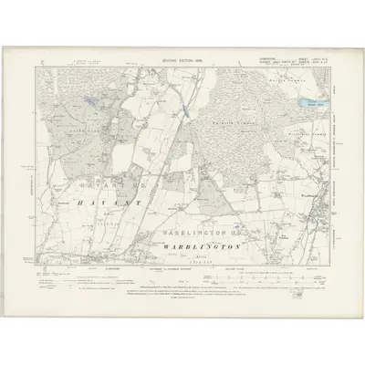 1895 Map of Hampshire & Isle of Wight LXXVI.NE, 1898 Print