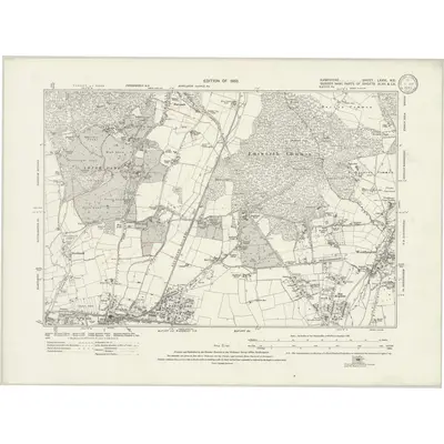 1931 Map of Hampshire & Isle of Wight LXXVI.NE, 1933 Print