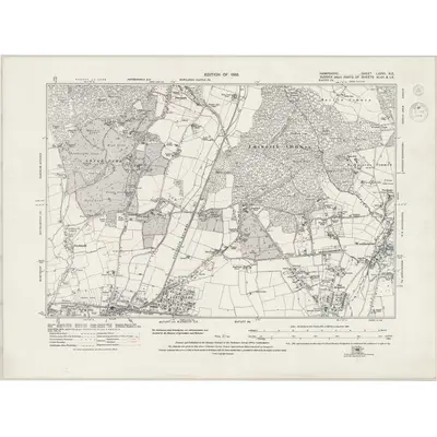 1931 Map of Hampshire & Isle of Wight LXXVI.NE, 1944 Print