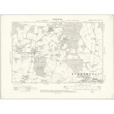 1907 Map of Hampshire & Isle of Wight LXXVI.NW, 1909 Print
