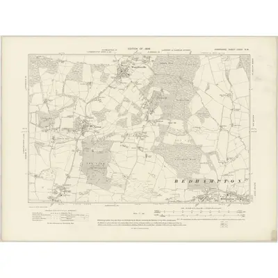 1907 Map of Hampshire & Isle of Wight LXXVI.NW, 1909 Print