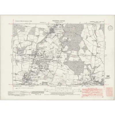 1930 Map of Hampshire & Isle of Wight LXXVI.NW, 1945 Print