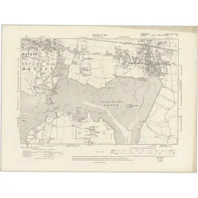 1907 Map of Hampshire & Isle of Wight LXXVI.SE, 1910 Print