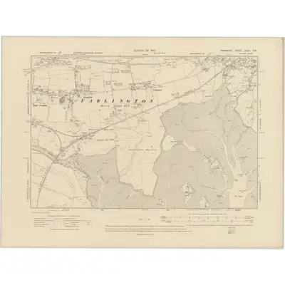 1907 Map of Hampshire & Isle of Wight LXXVI.SW, 1910 Print