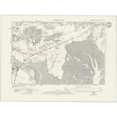 1930 Map of Hampshire & Isle of Wight LXXVI.SW, 1933 Print