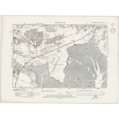1930 Map of Hampshire & Isle of Wight LXXVI.SW, 1944 Print