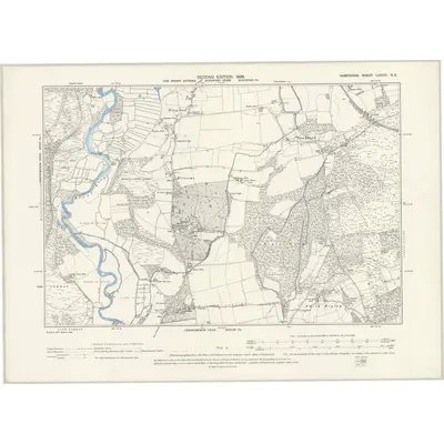 1896 Map of Hampshire & Isle of Wight LXXVIII.NE, 1898 Print
