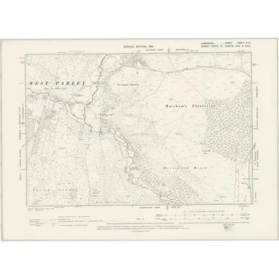 1896 Map of Hampshire & Isle of Wight LXXVIII.NW, 1898 Print