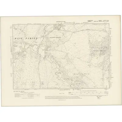1907 Map of Hampshire & Isle of Wight LXXVIII.NW, 1910 Print