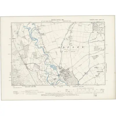 1895 Map of Hampshire & Isle of Wight LXXVIII.SE, 1898 Print