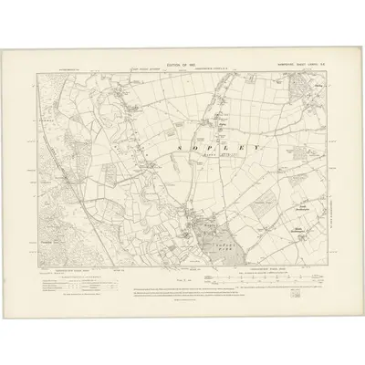 1907 Map of Hampshire & Isle of Wight LXXVIII.SE, 1910 Print