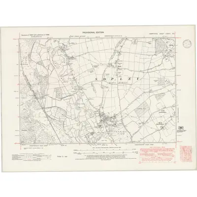 1938 Map of Hampshire & Isle of Wight LXXVIII.SE, 1946 Print