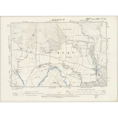 1896 Map of Hampshire & Isle of Wight LXXVIII.SW, 1898 Print