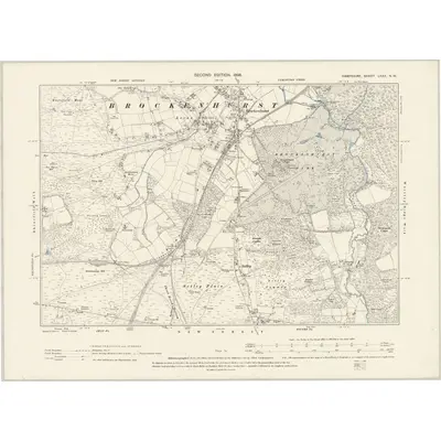 1895 Map of Hampshire & Isle of Wight LXXX.NW, 1898 Print