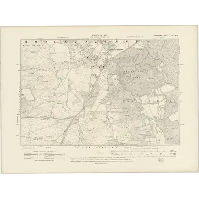 1907 Map of Hampshire & Isle of Wight LXXX.NW, 1910 Print