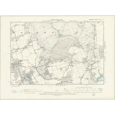 1895 Map of Hampshire & Isle of Wight LXXX.SE, 1898 Print