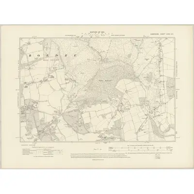 1907 Map of Hampshire & Isle of Wight LXXX.SE, 1910 Print
