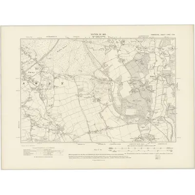 1907 Map of Hampshire & Isle of Wight LXXX.SW, 1910 Print