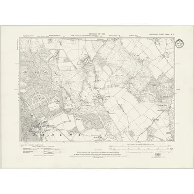 1931 Map of Hampshire & Isle of Wight LXXXI.NE, 1933 Print