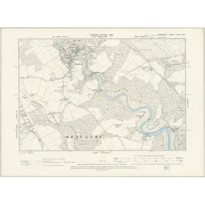 1895 Map of Hampshire & Isle of Wight LXXXI.NW, 1898 Print