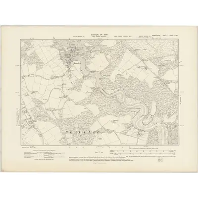 1907 Map of Hampshire & Isle of Wight LXXXI.NW, 1909 Print